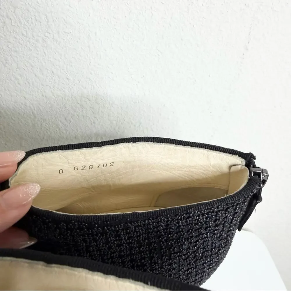Chanel Beaded Ankle Booties Black Cap Toe Heels 38.5 CC Logo